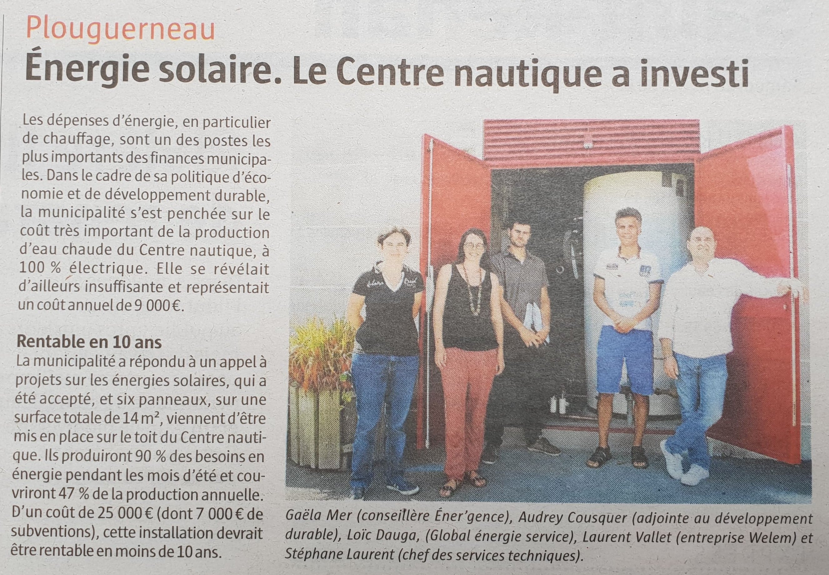 Chauffe-eau solaire Maison de la mer à Plouguerneau
