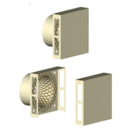 Grille entrée d'air extérieur coupe-vent Ø60mm