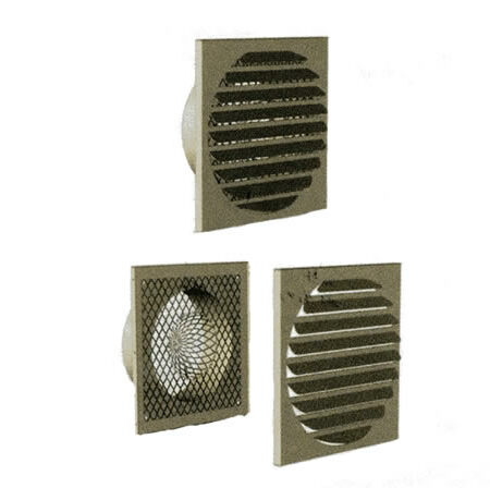 Grille entrée d'air extérieur à lamelles Ø60mm