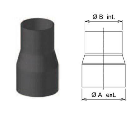 Réduction galva noir mat Ø60/40mm
