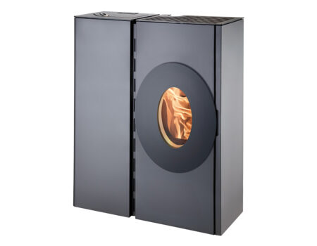 HSP 4.0-F2-03 RLU KV canalisable 2R porte ovale perle gris  2-8 kW (pellets)