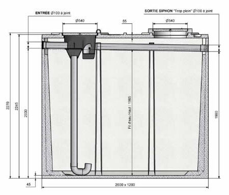 Citerne Filtroclair béton 5000L haute
